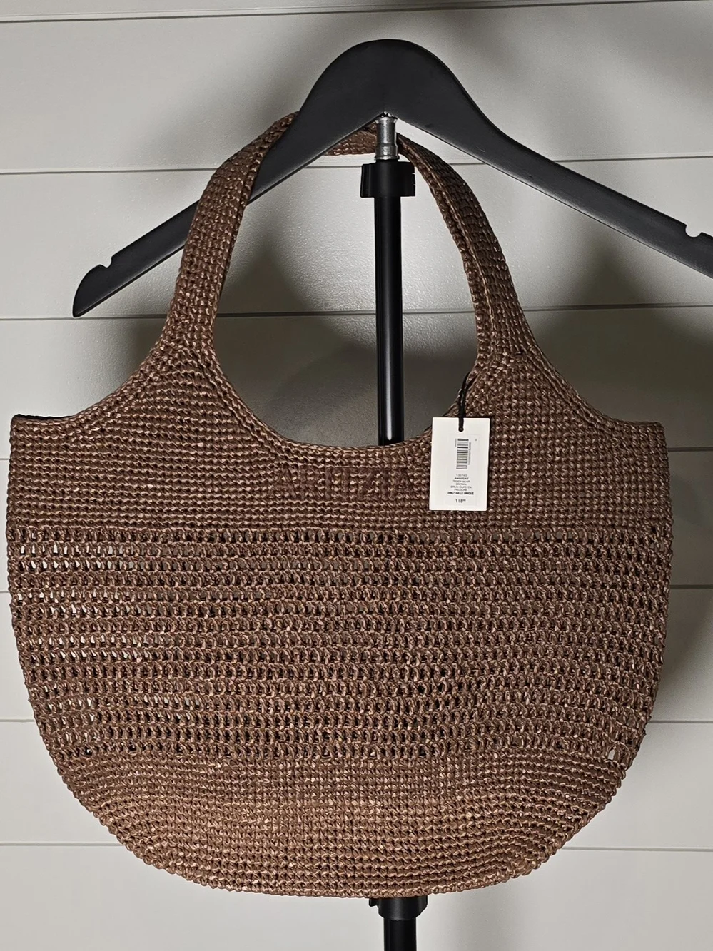 Aritzia Awayday Teddy Bear Brown Raffia Tote NWT SOLD OUT TRENDING - Picture 2 of 5
